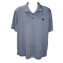 Adidas Performance Golf Polo Shirt Mens XL Blue Heathered Sport Short Sl... - $12.86