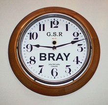 Great Southern Railway GSR (Eire) Style Wooden Clock, Bray Station - £137.37 GBP