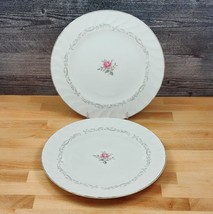 Royal Swirl Dinner Plate Set of 2 10&quot; Floral Ceramic by Fine China of Japan - $18.99