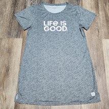 Life Is Good Sleep Shirt Nightgown Women’s Large Gray Short Sleeve Loung... - $372.70 MXN
