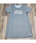 Life Is Good Sleep Shirt Nightgown Women’s Large Gray Short Sleeve Loung... - $372.25 MXN