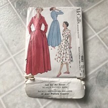 Vintage Dress Pattern Mc Call's 9082 1952 Sz 12 Double Breasted Robe Or Dress - $32.25