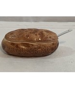 MINT Baked Potato Sour Cream Serving Dish 1 Ceramic 1 Plastic Spoon Left... - $16.54