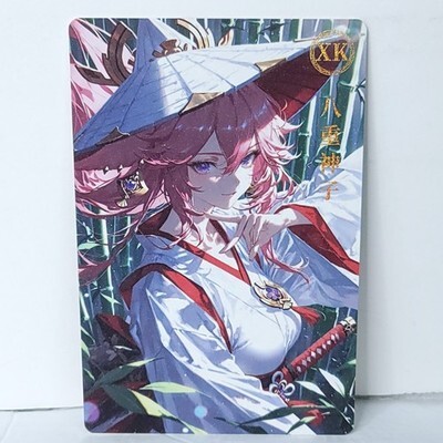 Yae Miko Waifu Card Anime Girl Japan Wall Art Bamboo Oversized Board A5 - $26.96 CAD