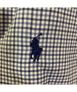 Men&#39;s Ralph Lauren 4XLT Tall Button Down Dress Shirt Blue White Check Ox... - $28.71