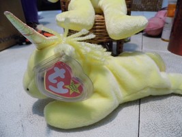 Ty B EAN Ie Baby Retired Yellow Mystic The Unicorn W/MC Horn (Hand Dyed) - £18.62 GBP