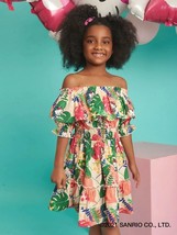 SHEIN X Hello Kitty and Friends Girls Off Shoulder Tropical Print Dress ... - $59.00