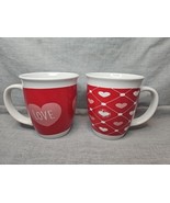 Set of 2 Royal Norfolk Valentine&#39;s Day Coffee Mugs, 12 Fl Oz, Red Pink H... - $21.02 CAD