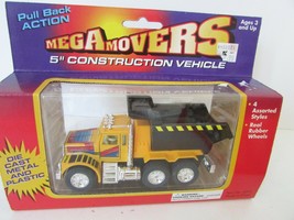 DIECAST PLASTIC MEGA MOVERS 5&quot; CONSTRUCTION VEHICLE DUMP TRUCK 5&quot; MIB  M4 - £3.59 GBP