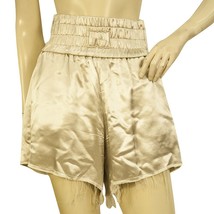 IANUA Champagne Gold Shiny Distressed Party Clubwear Shorts Trousers Pan... - $88.11