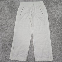 Athleta Pants Womens 12 Petite White Cabo Linen Wide Leg Lightweight Coastal - $32.61