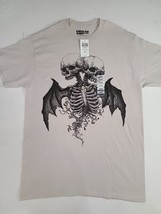 Ghoulish Bunny Studios Unisex Size M Winged Skeleton Twins Graphic T Shirt - £15.67 GBP