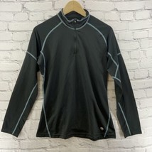 Mountain Hard Wear Shirt Womens Sz M Black Athletic Base Layer Zip FLAW - £13.98 GBP