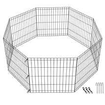 24 Inch Tall Dog Playpen Crate Fence Pet Play Pen Exercise Cage 8 Panel ... - £46.35 GBP