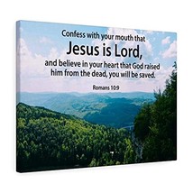 Express Your Love Gifts Scripture Canvas Jesus is Lord Romans 10:9 Christian Wal - £83.06 GBP