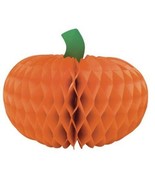 Halloween Pumpkin 12&quot; Honeycomb Centerpiece 1 ct Decor - £3.97 GBP