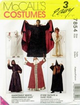 McCalls 7854 Hauntingly Quick Costumes Dracula Ghost Witch Reaper pattern UNCUT - £5.84 GBP