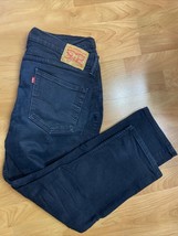 Mens Levis 514 Jeans 36x30 Straight Black Denim Pants Stretch - $17.82