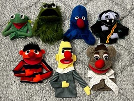 Handmade Sesame Street Inspired Character Hand Puppets ~ Lot of 7 ~ Vintage 80s - £68.49 GBP