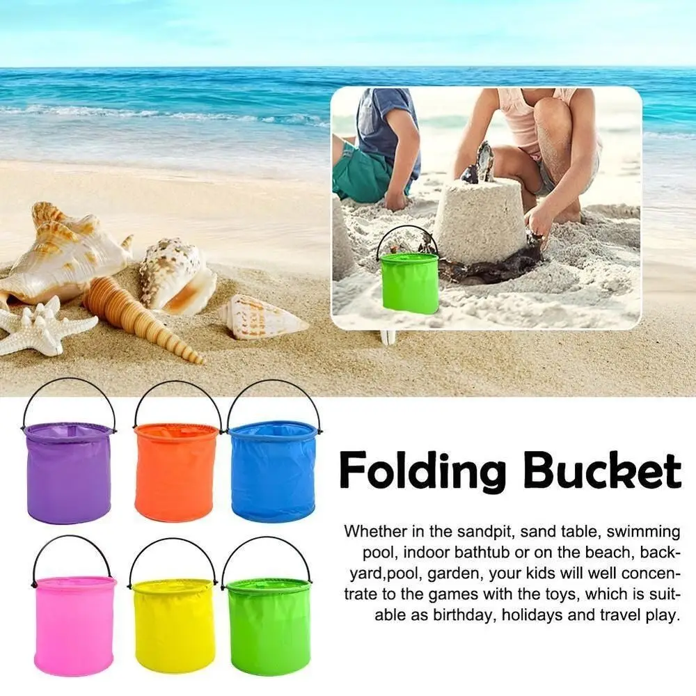 High Quality Water Play Toy PVC Portable Buckets Beach Toy Folding Water Bucket - £9.39 GBP