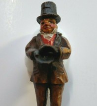 Charles Dickens ANRI Mr. Micawber Vintage Hand Carved Wood Figurine 1920s Italy - $60.08