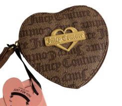 NEW Juicy Couture Glam Heart Brown Wallet Wristlet Purse NWT Y2K Style - £44.53 GBP