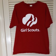 Girl Scouts T Shirt Size Adult Large Red White Graphic Tee 100% Cotton S... - £15.94 GBP