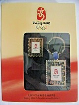 2008 Olympics Beijing Pinback and Keychain-MIB - £19.78 GBP
