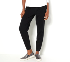LOGO Lori Goldstein Knit Denim Pull-On Jogger Pants- BLACK, Petite 12 - £23.73 GBP
