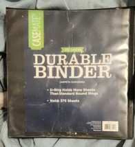 CASEMATE BLACK 1.5 INCH 3 RING DURABLE BINDER 8.5 X 11 D-RING HOLDS 375 ... - $4.85