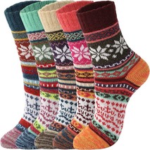 5 Pair Wool Socks - Vintage Winter Warm Wool Socks for Women, Soft Cozy Socks - £10.88 GBP