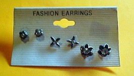 Set of 3 piers of pierced Ear Rings and Free Honey Bee Ring - £3.32 GBP