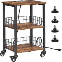 Bewishome Rustic Brown Ktc01Z Rolling End Table With Wheels, Small Side Table - $55.98
