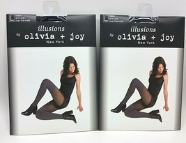 2 Olivia + Joy New York Women&#39;s Pantyhose All in One/over the knee Black... - $25.73