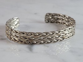 Womens Vintage Estate Sterling Silver Cuff Bracelet 18.4g E6703 - $94.05