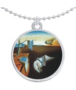 Melting Clocks Salvador Dali Round Pendant Necklace Beautiful Fashion Je... - $22.98 CAD