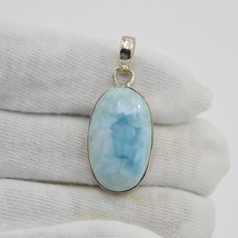 925 Sterling Silver Pendant Natural Larimar Pendant Handmade Jewelry Pendant - £14.19 GBP