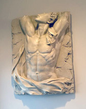 Ancient Greek Roman Male Man Naked Nude Torso Wall Sculpture Frieze Relief - £195.69 GBP