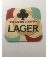 Vintage Federation Brewery Lager  Drink Coaster 3.5” Square - £1.68 GBP