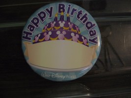 Disney Button Happy Birthday WDW Pin Mickey Mouse Cake Hidden Mickey New... - $12.19