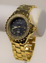 NEW August Steiner AS8156YG Women's Diamond/Crystal BLK Dial MOP Bracelet Watch - $41.53
