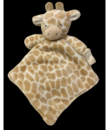 Carter&#39;s Giraffe Baby Blanket Beige Tan White Pacifier Holder 14&quot; x 14&quot; ... - $20.51 CAD
