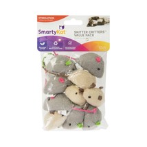 SmartyKat Skitter Critters Mice Catnip Toy Grey, Tan 1ea/10 ct, Value pk - £13.41 GBP