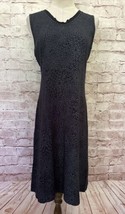 Fresh Produce Womens XS Dress Black Floral V-Neck Midi A Line Casual Cotton - £31.18 GBP