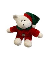 Christmas Teddy Bear Plush Stuffed Animal White Red Green Outfit Hat 19i... - $17.62