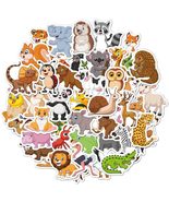 100pcs Wild Animals Stickers for Kids Waterproof Vinyl Cute Animals Stic... - £7.06 GBP