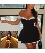 Women&#39;s Black And White Patchwork Summer Dress - $31.51 CAD