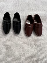 vintage barbie friend Ken doll shoes lot brown black dress shoes loafers - $9.85