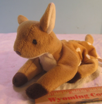 TY Beanie Babies Baby plush LAYING DOWN  FAWN DEER SPOTS &quot;WHISPER&quot; - £9.33 GBP