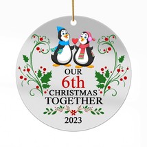 Our 6th Anniversary Christmas 2023 Acrylic Ornament 6 Year Penguin Couple Gift - £13.41 GBP